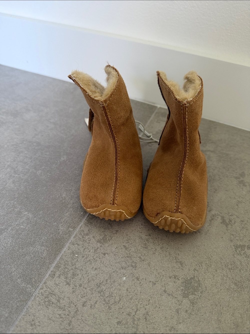 Circo Tan Faux-Shearling Baby Booties